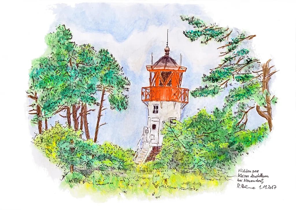Hiddensee Lighthouse Sketch