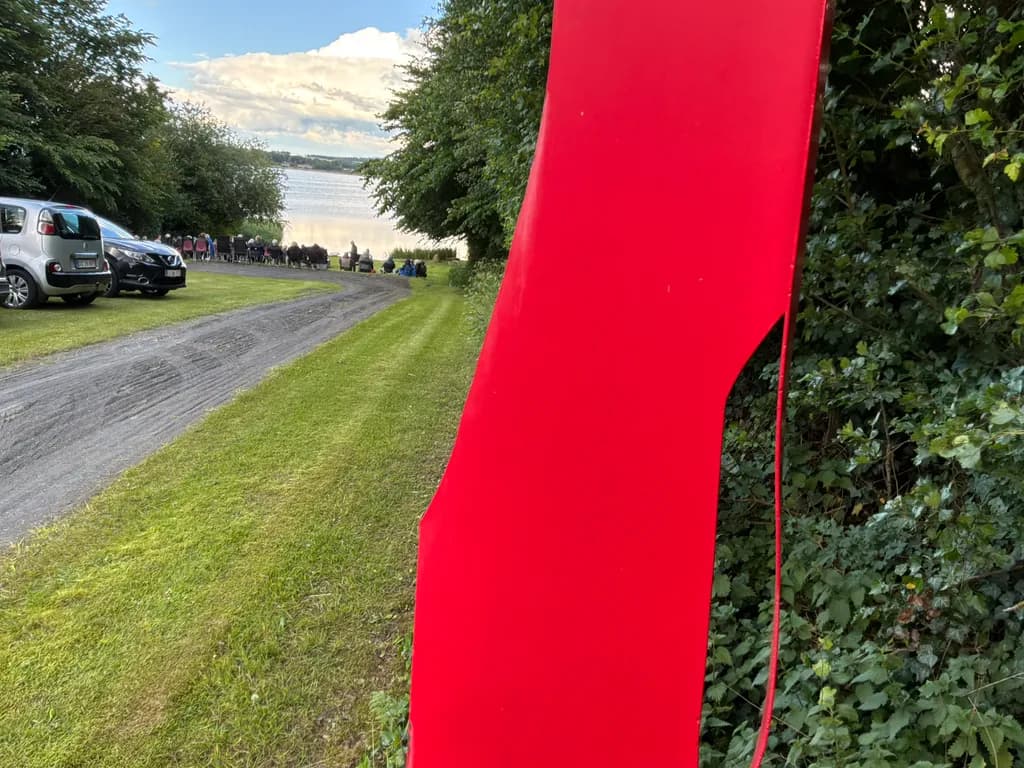 Red Contrast by the Water