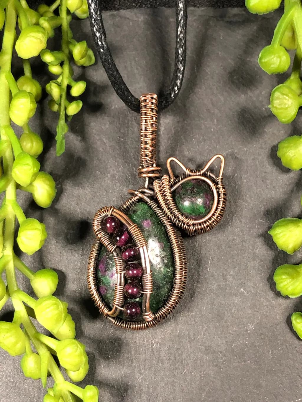 Copper Wire Cat Pendant