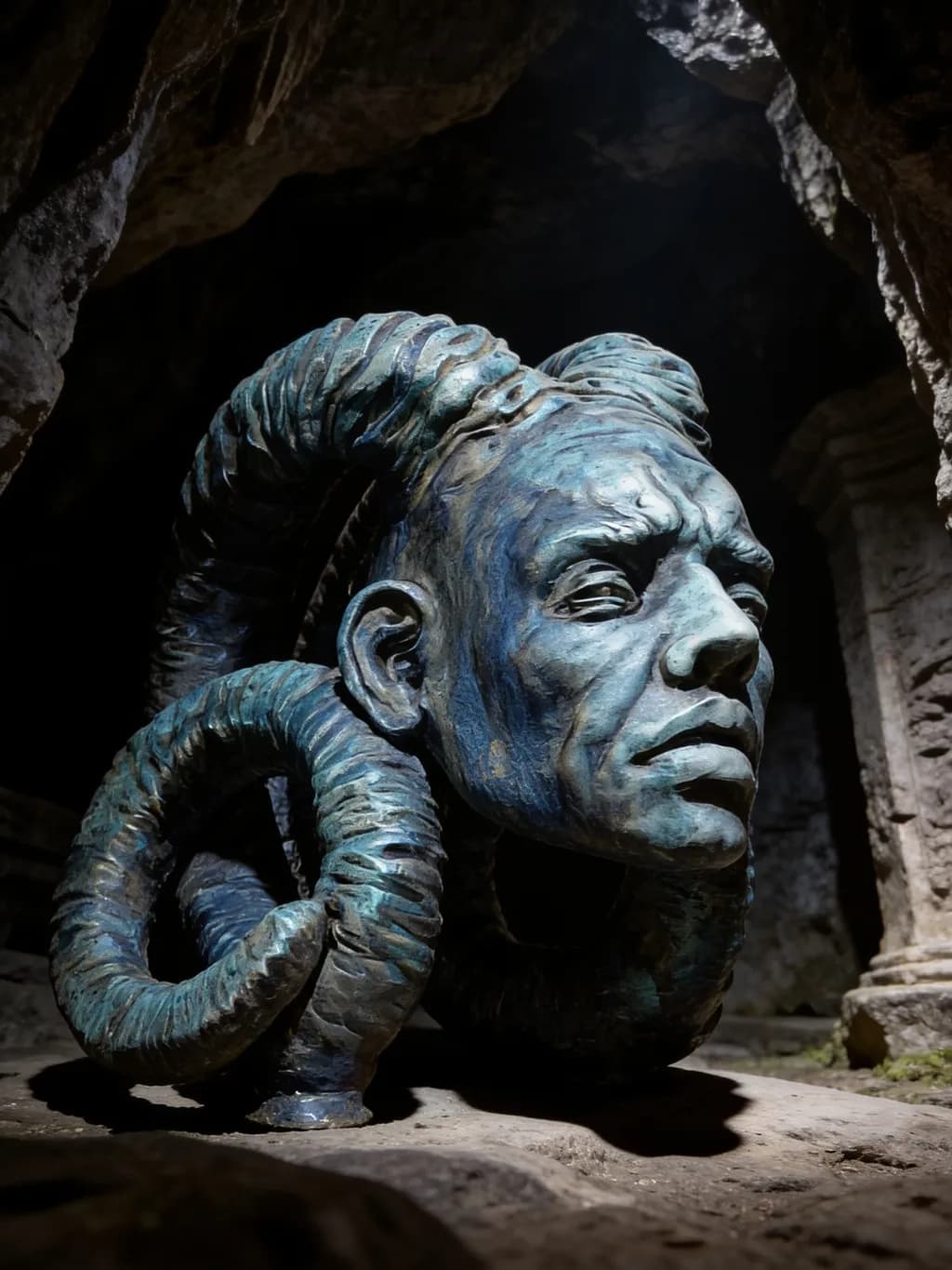Cave-Born Horned Figure