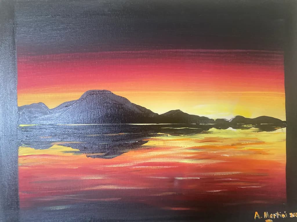 Crimson Dusk Reflection