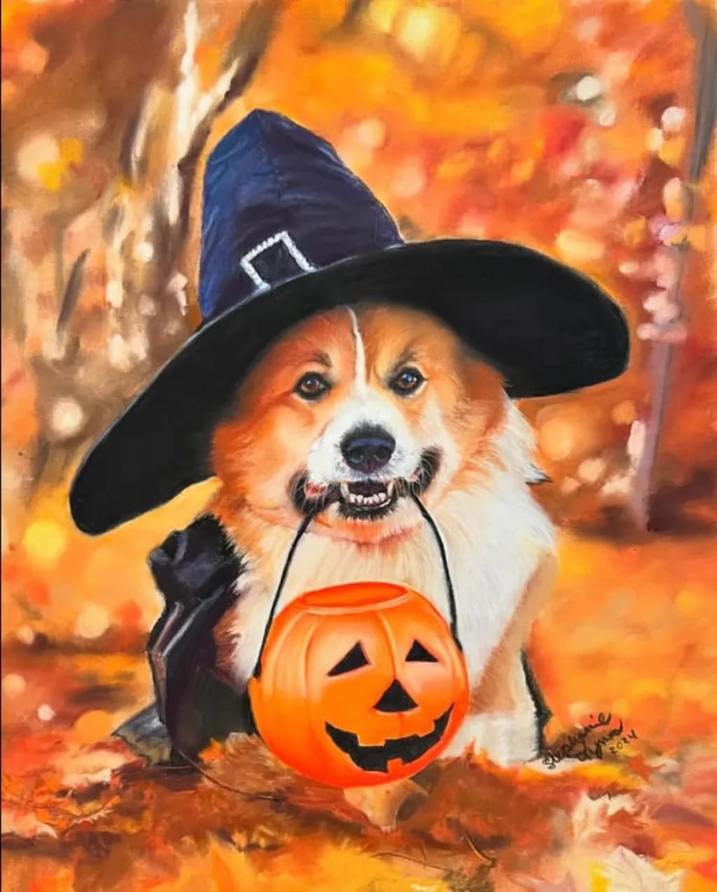 Witchy Corgi Halloween