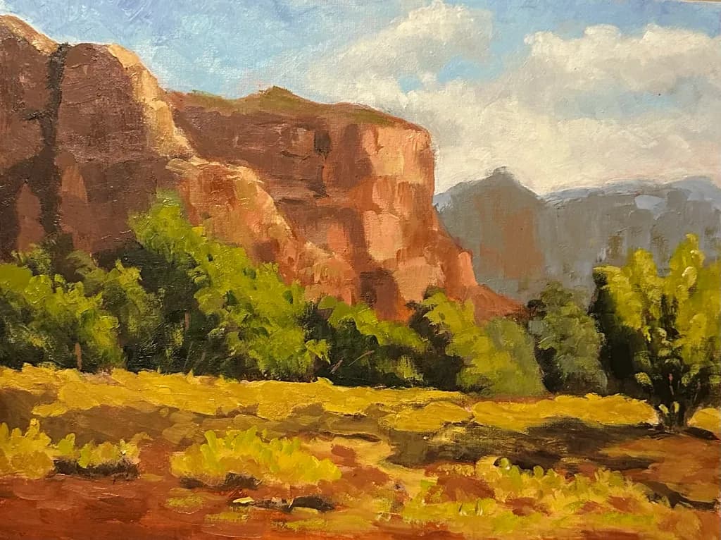 Sunlit Mountainscape