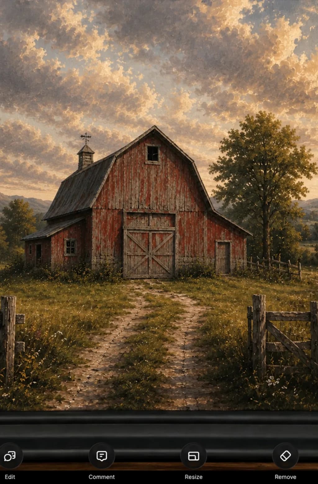 Country Barn at Dusk