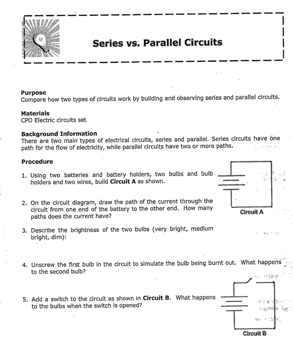 Series vs. Parallel Circuits