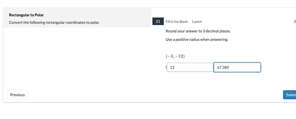 Rectangular to Polar Conversion