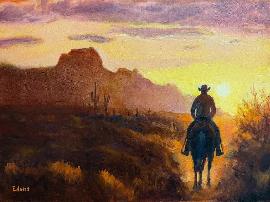 Desert Ride at Dusk