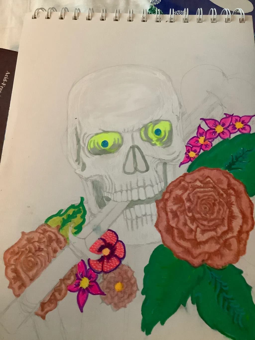 Skull with Flowers