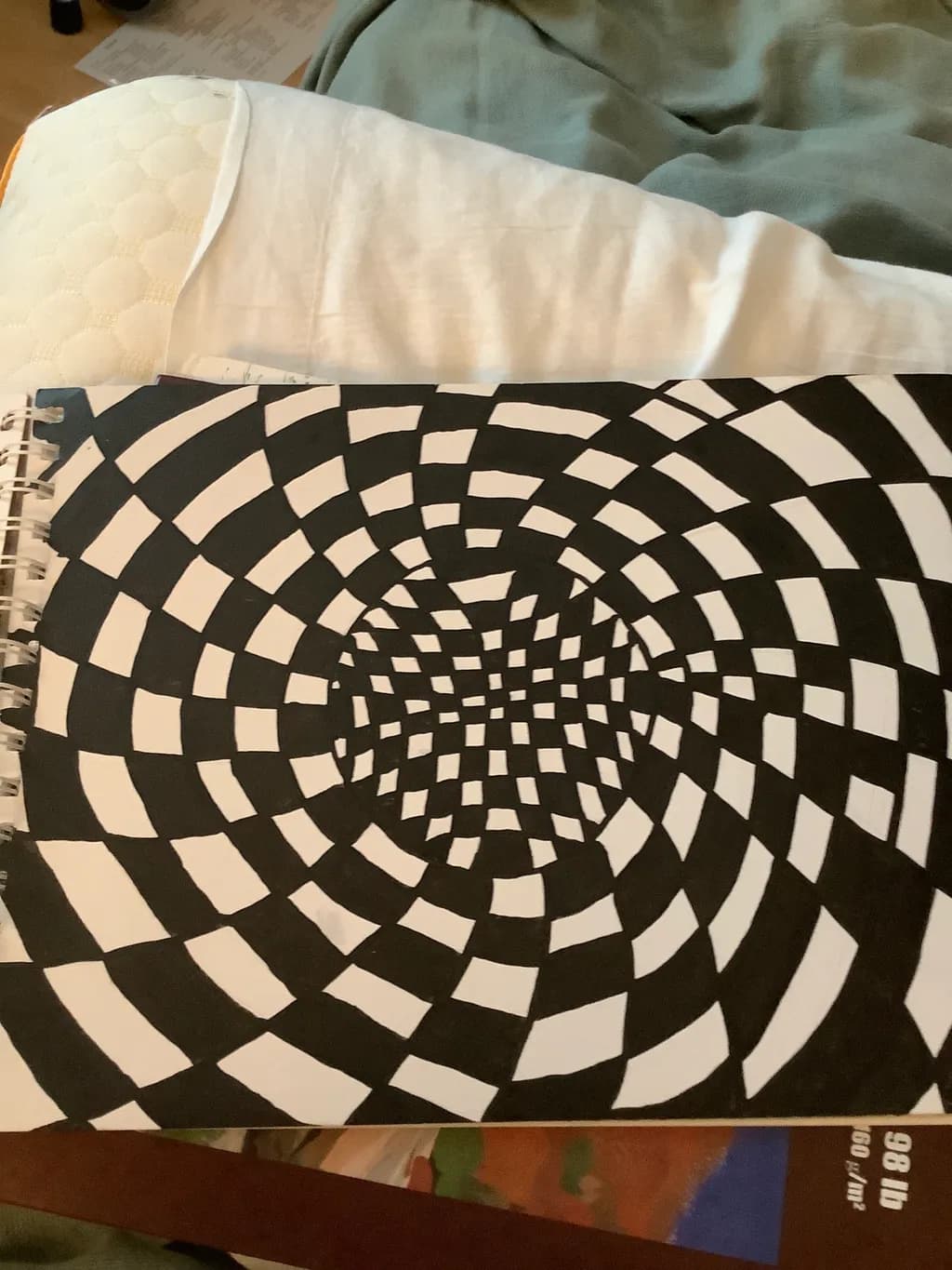 Checkerboard Spiral Illusion