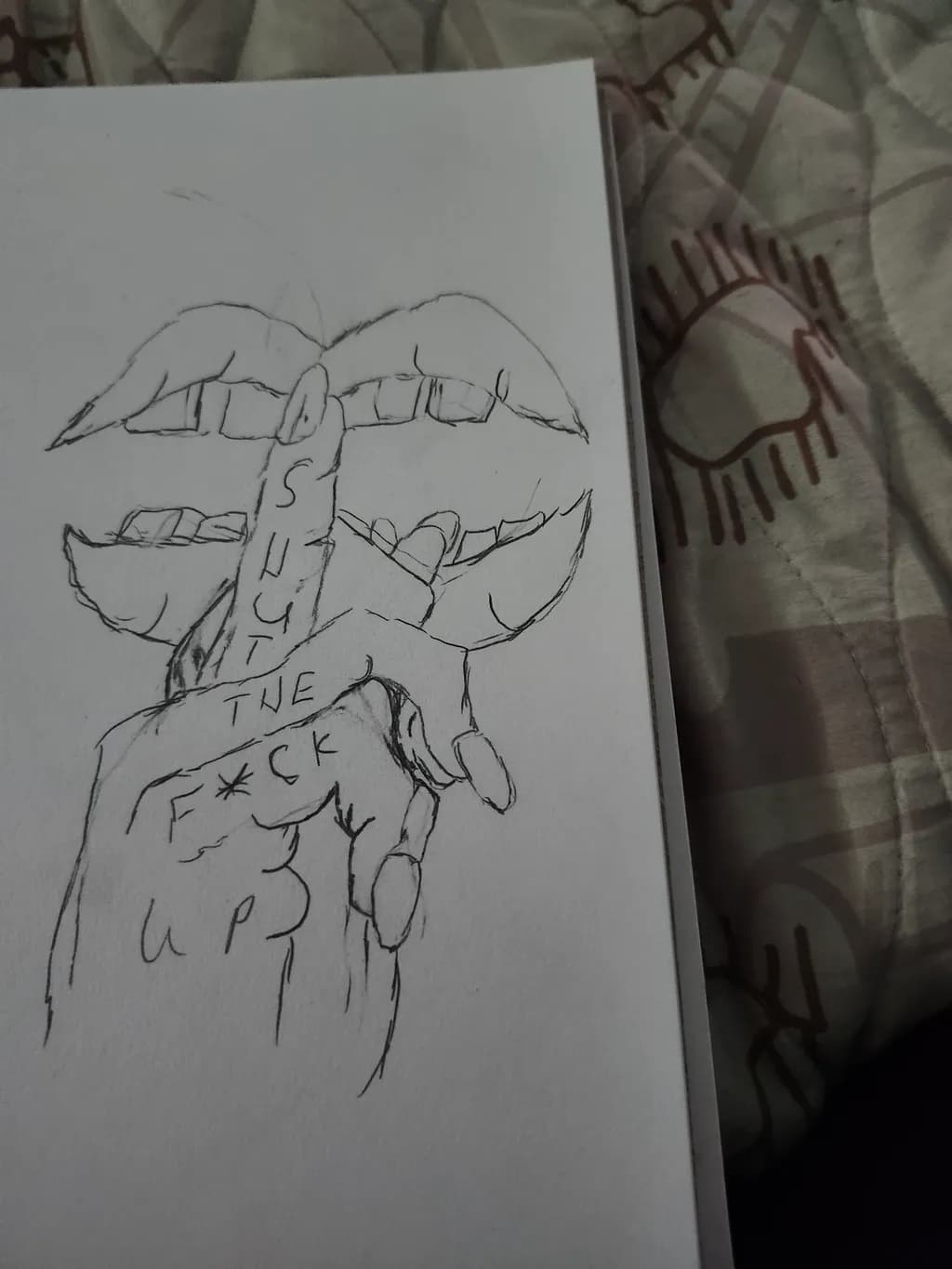 Shushing Lips and Hand