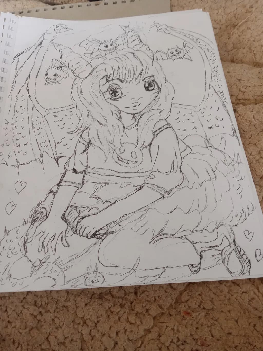 Demon Girl with Dragons