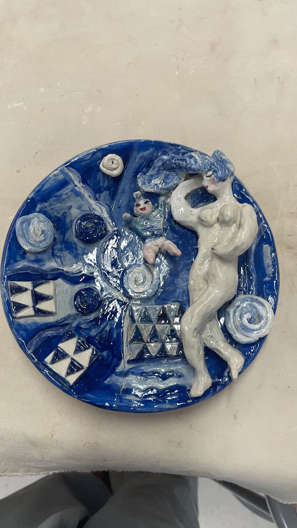 Blue Dance Ceramic Plate