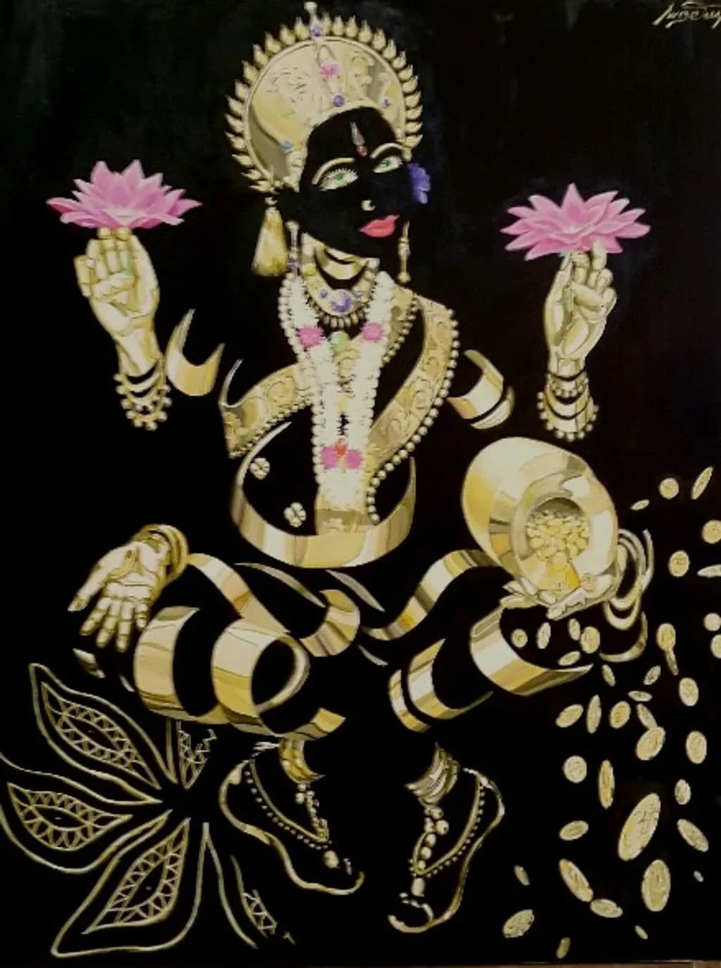 Lotus and Gold Coins