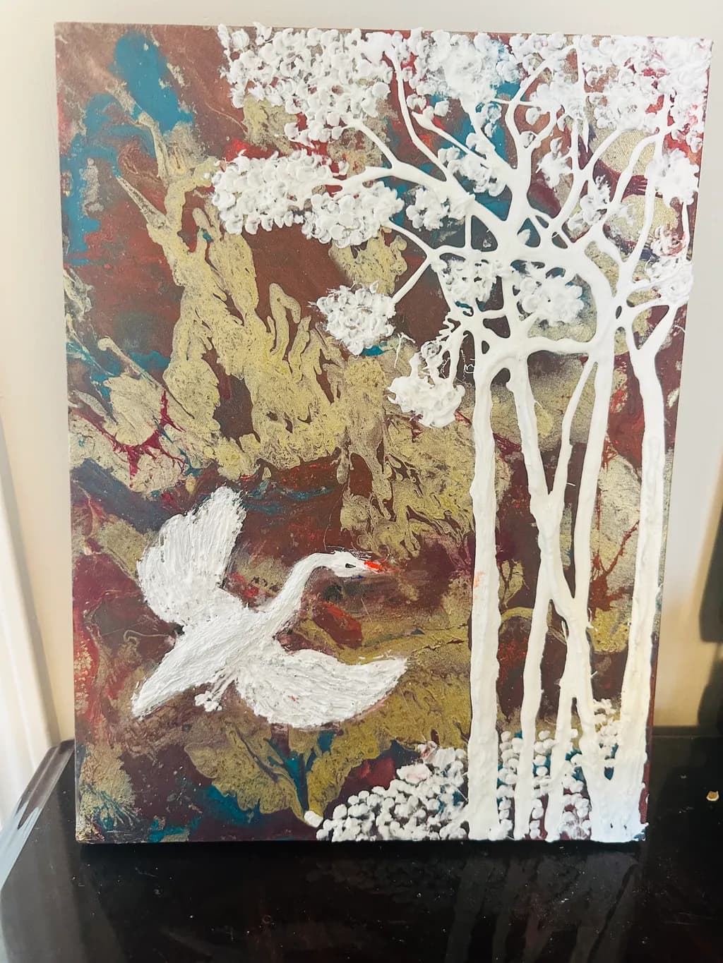 Ghost Swan Among Trees
