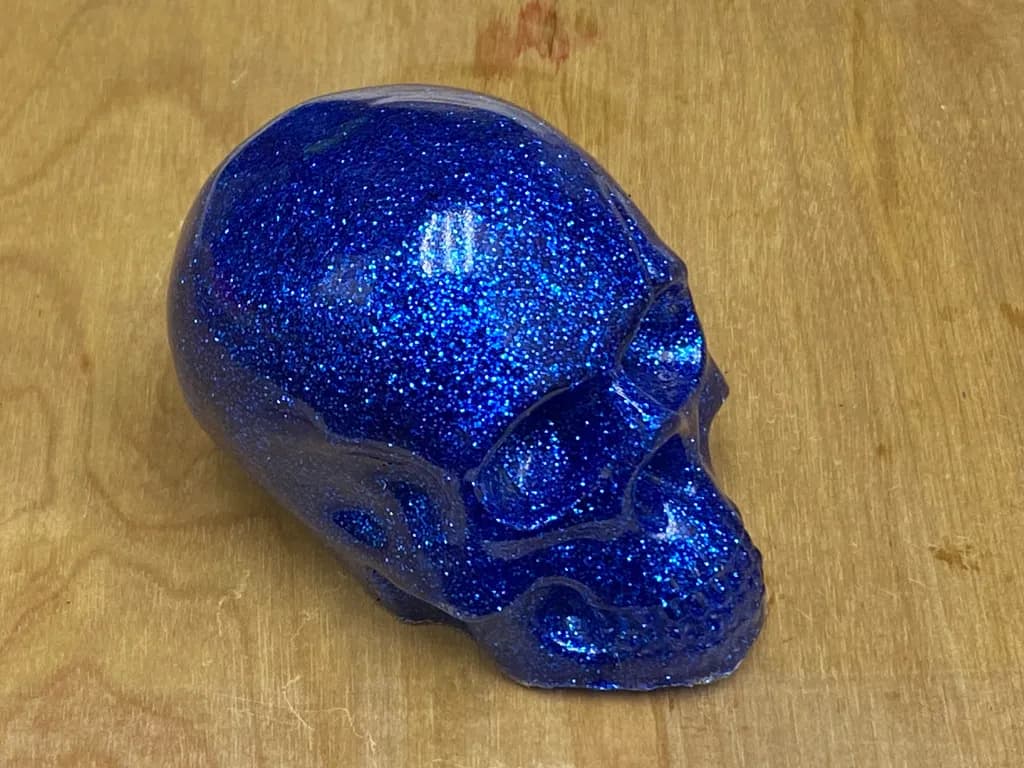 Blue Glitter Skull