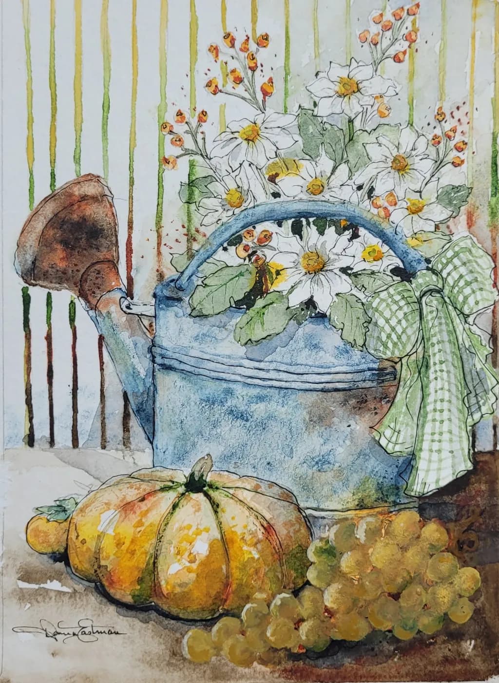 Watering Can and Grapes