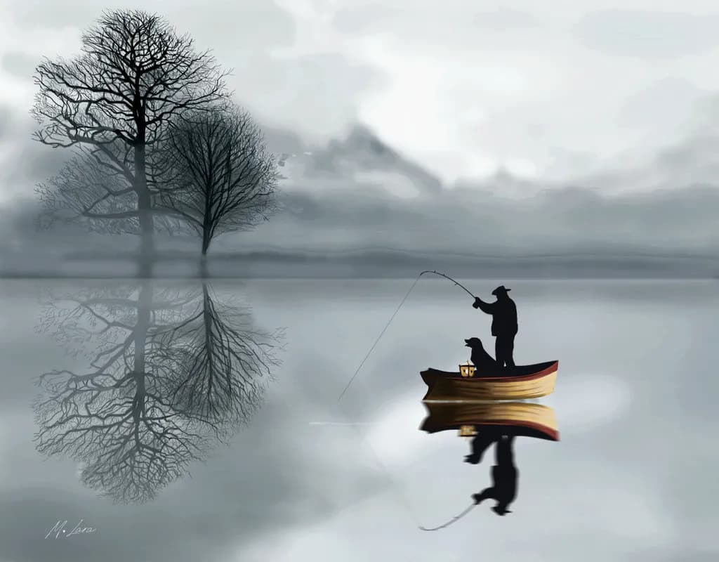 Boat Dog Fishing