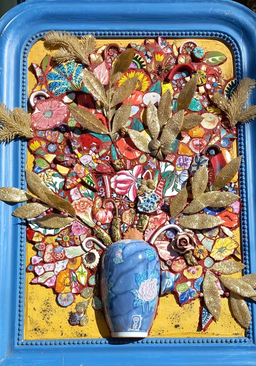 Floral Mosaic Vase