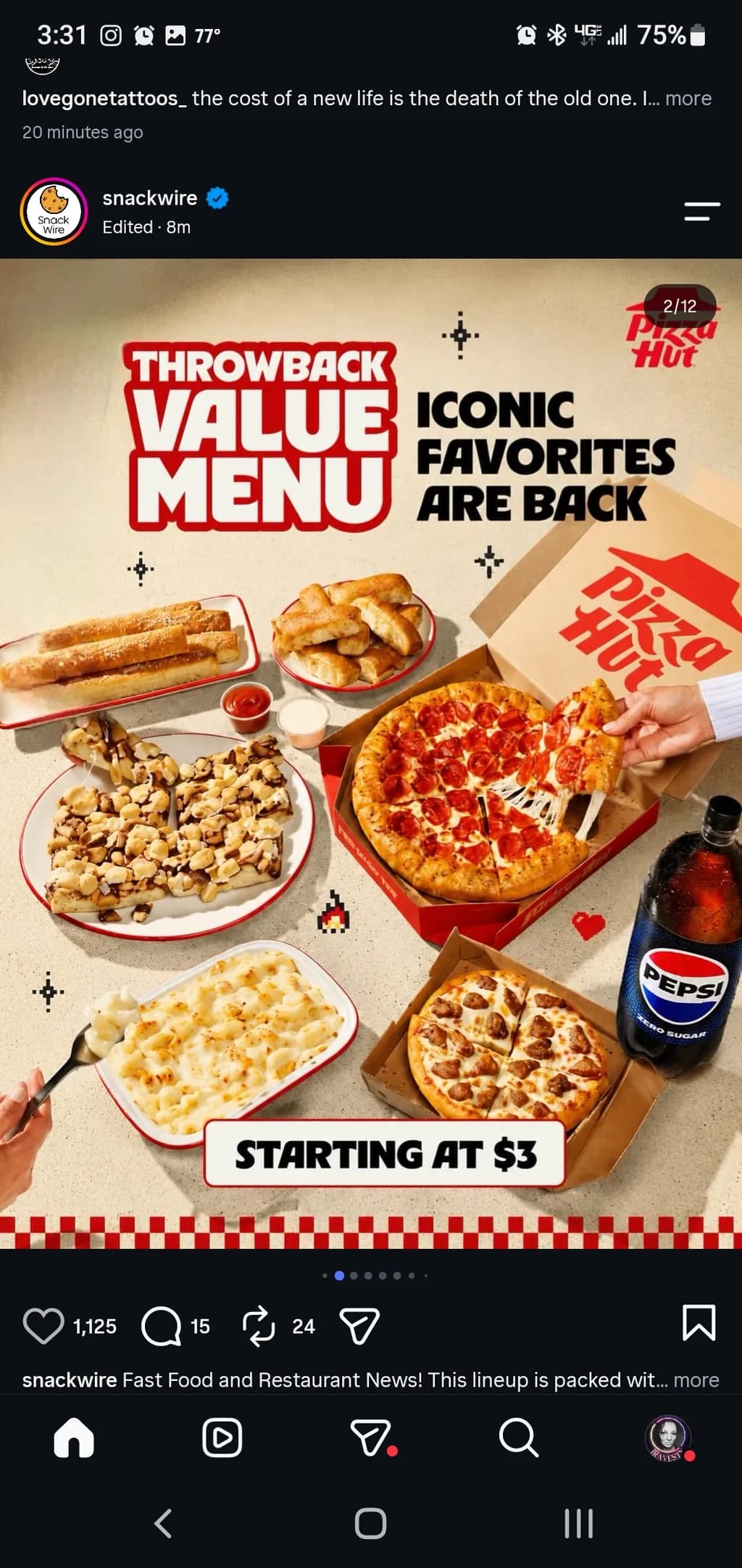 Instagram Screenshot Food Spread