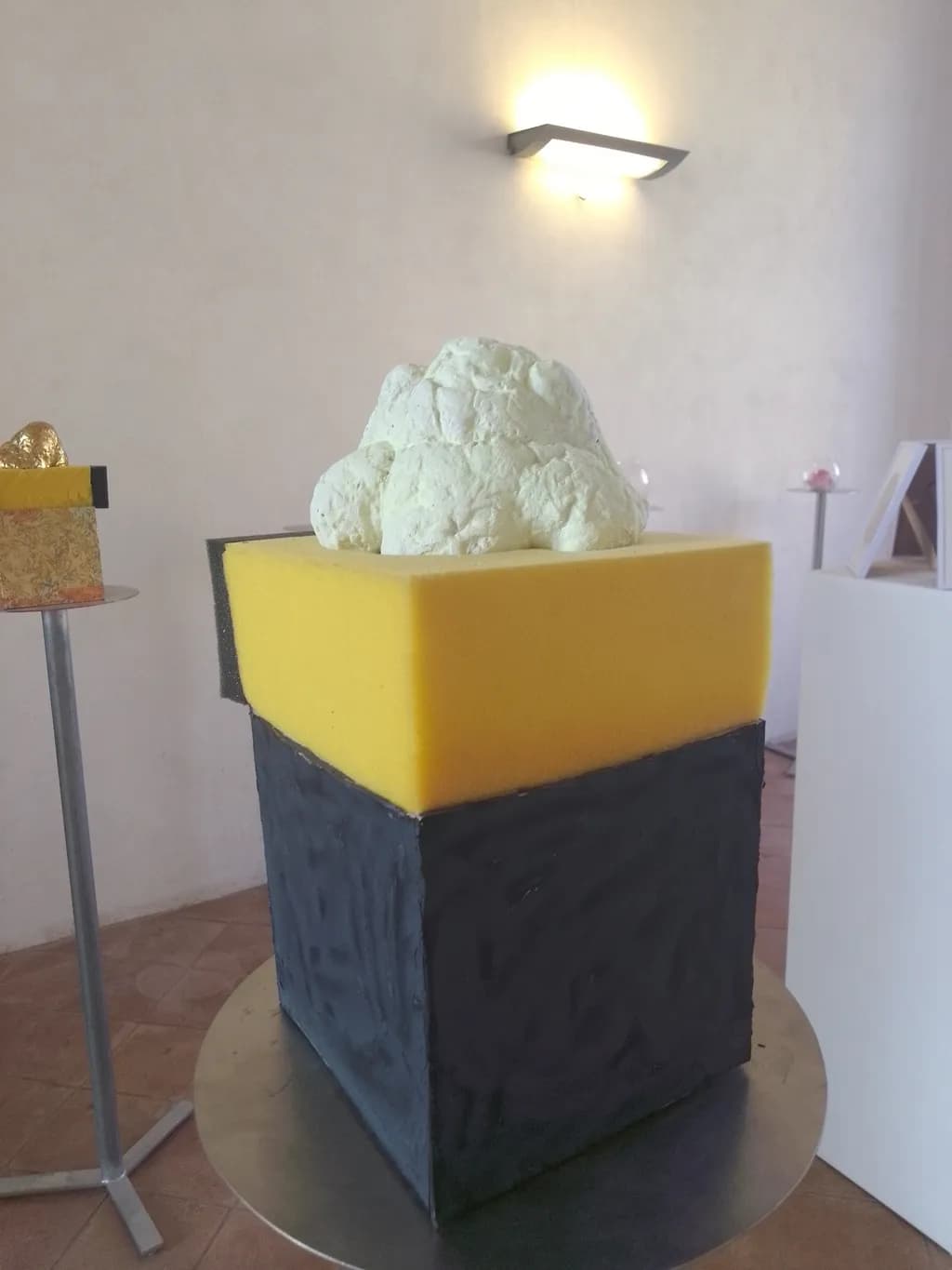 Yellow Foam Block Sculpture