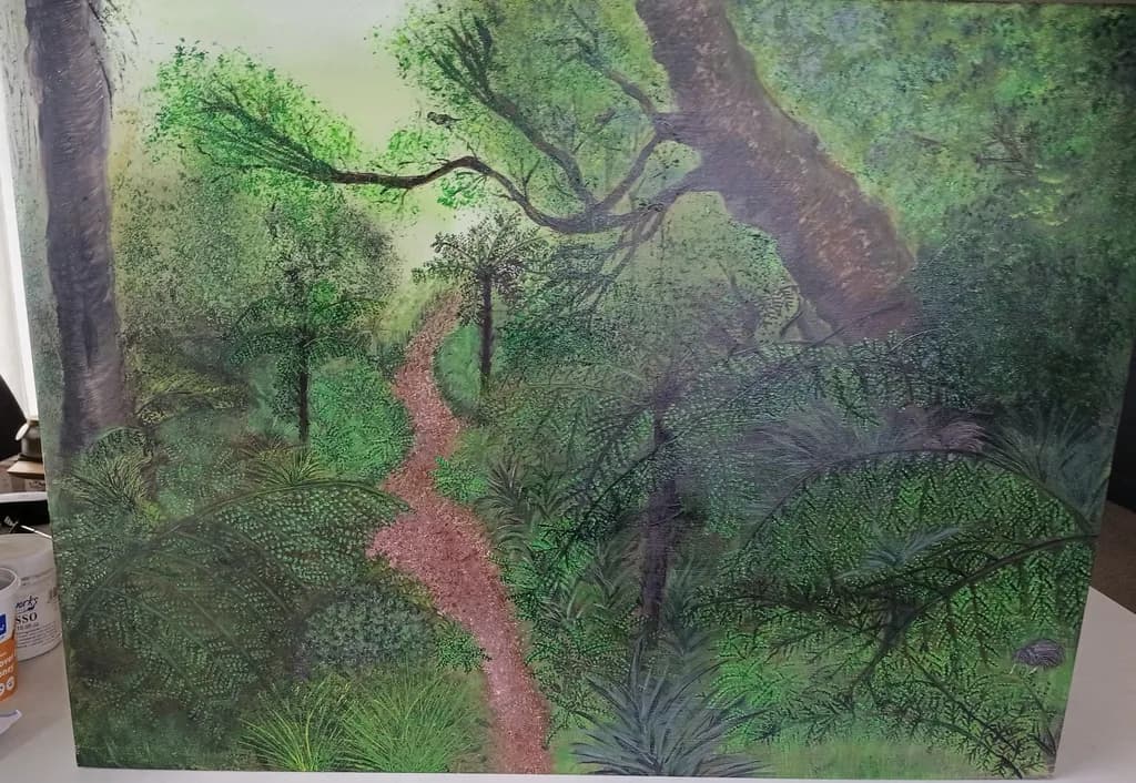 Lush New Zealand bush pathway.