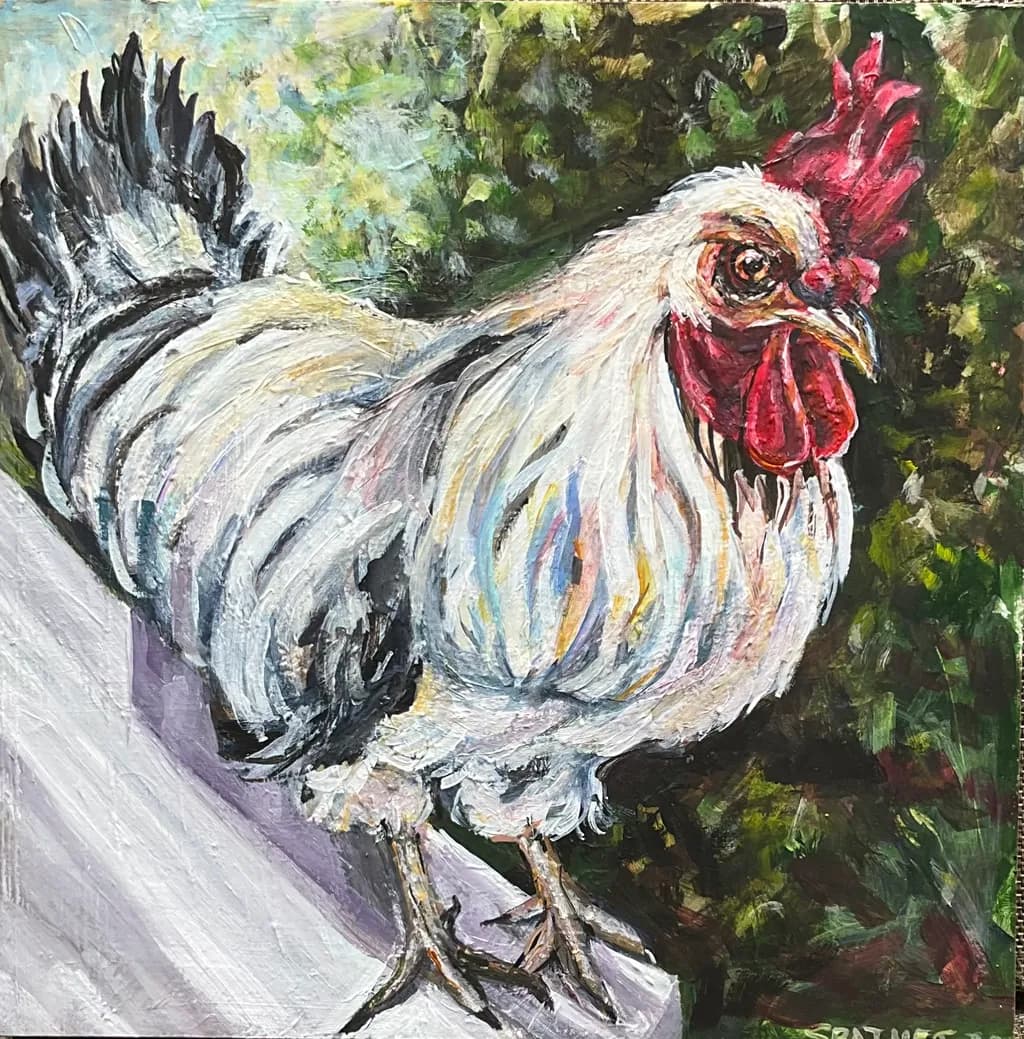 Perched Rooster