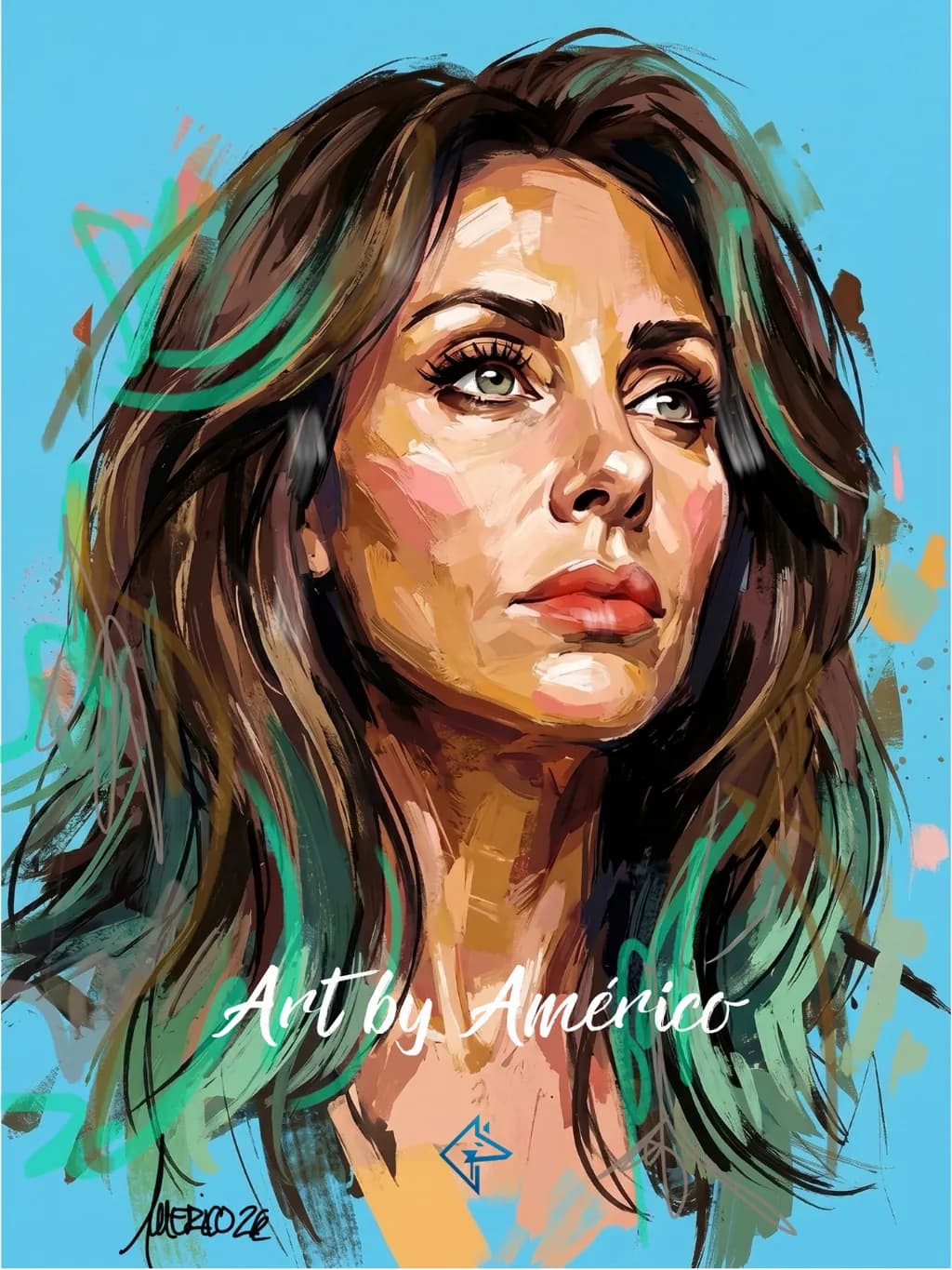 Teal Gaze Portrait