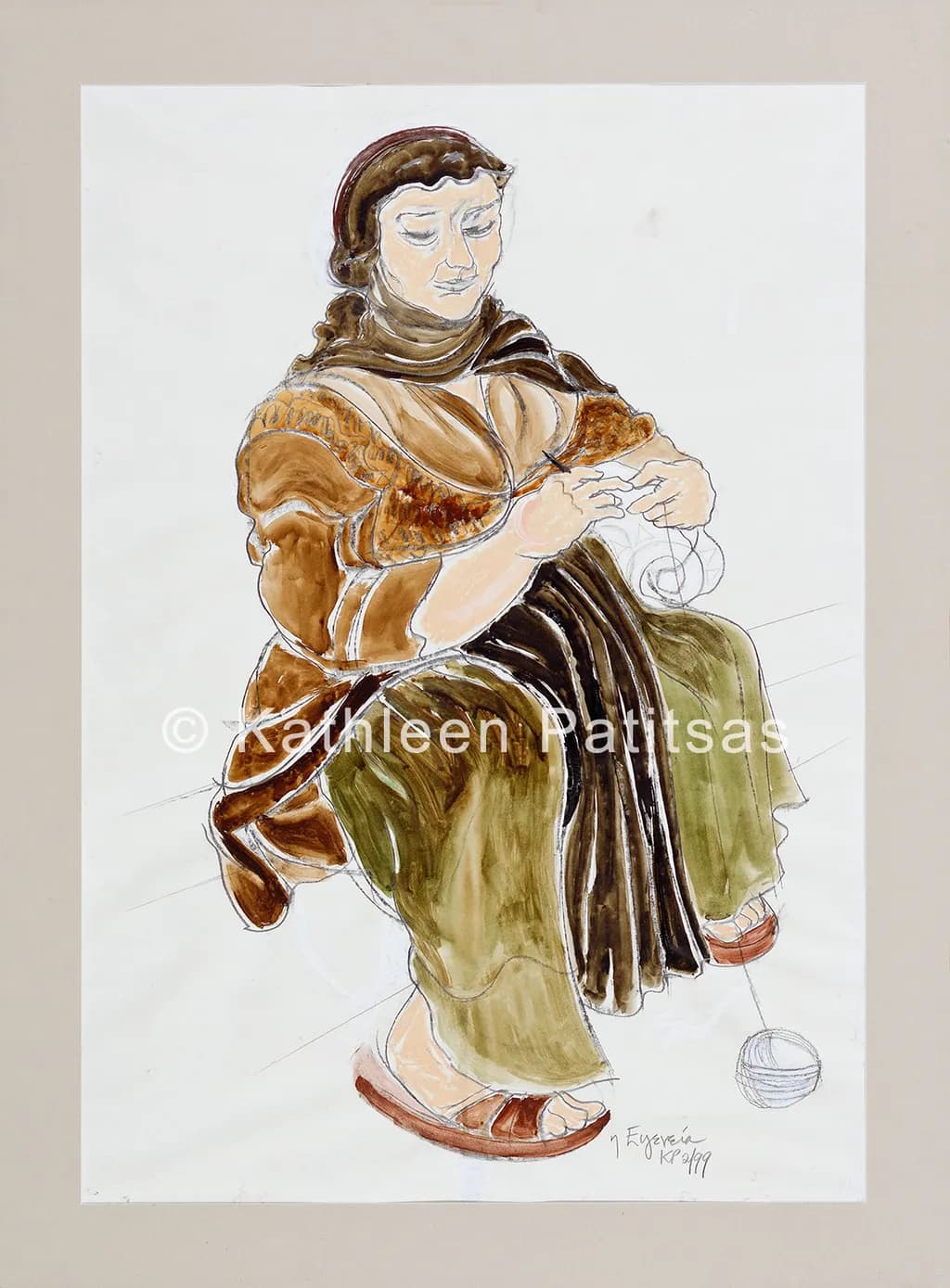 Knitting Woman