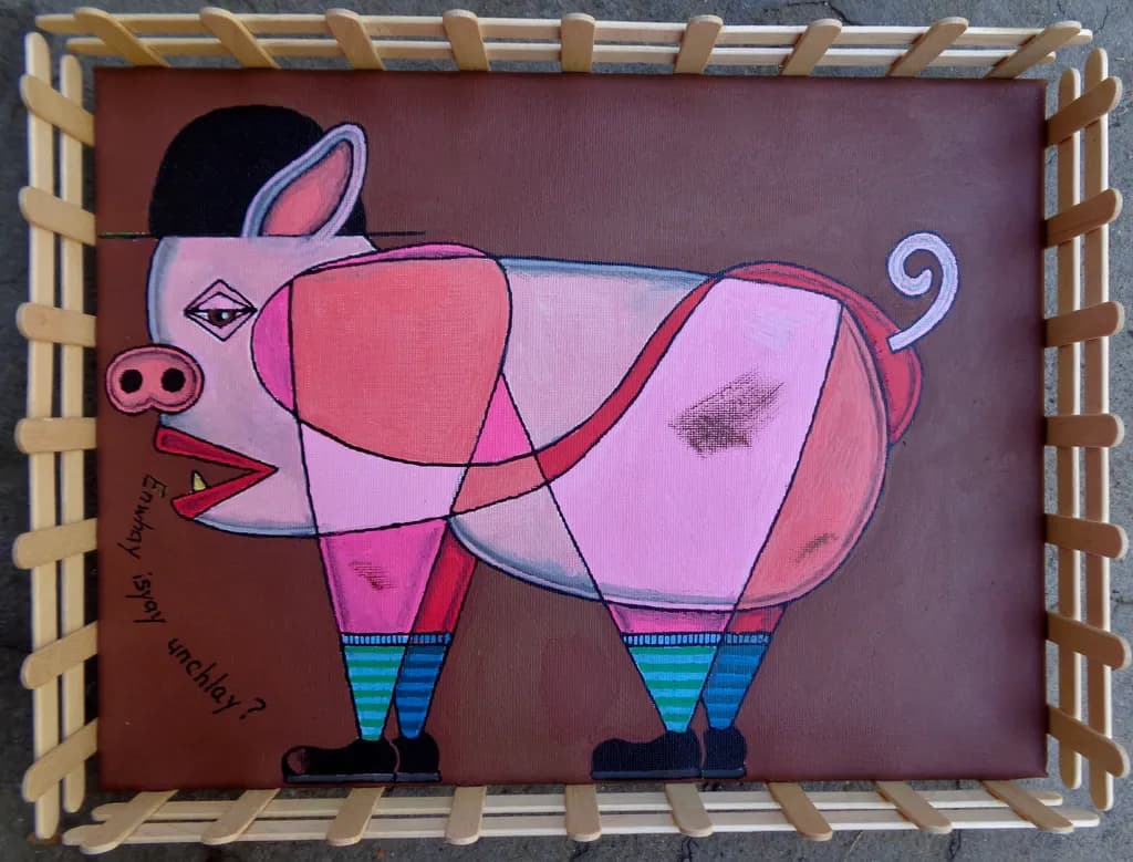 Cubist Pig Portrait