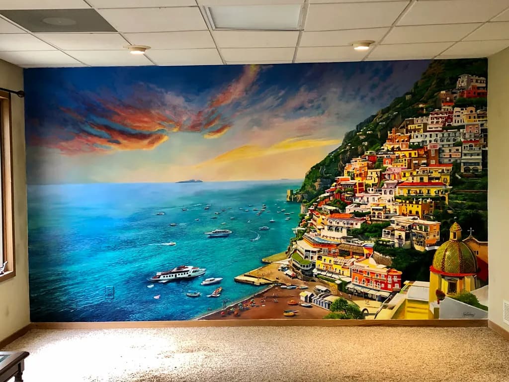 Coastal Village Sunset