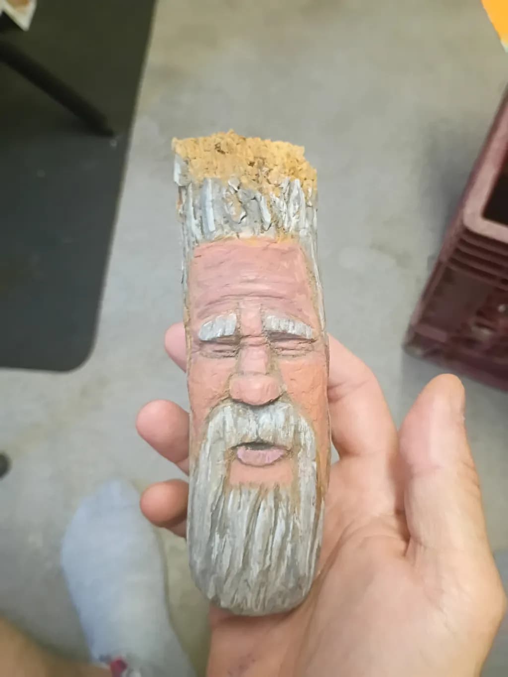 Handcrafted Beard Face Woodcarving