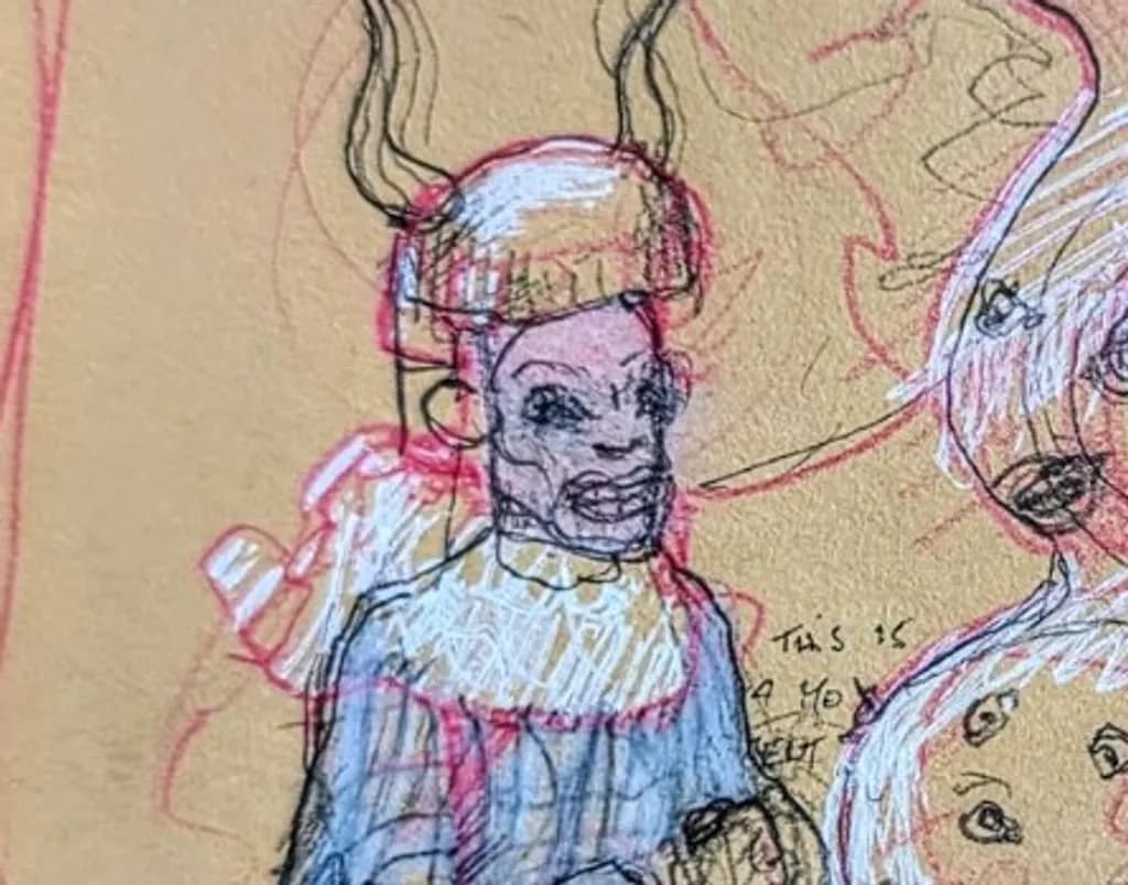 Horned Figure Sketch