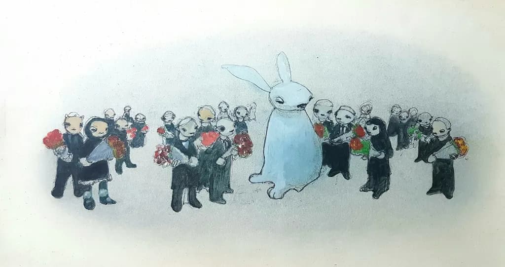 Blue Bunny Gathering