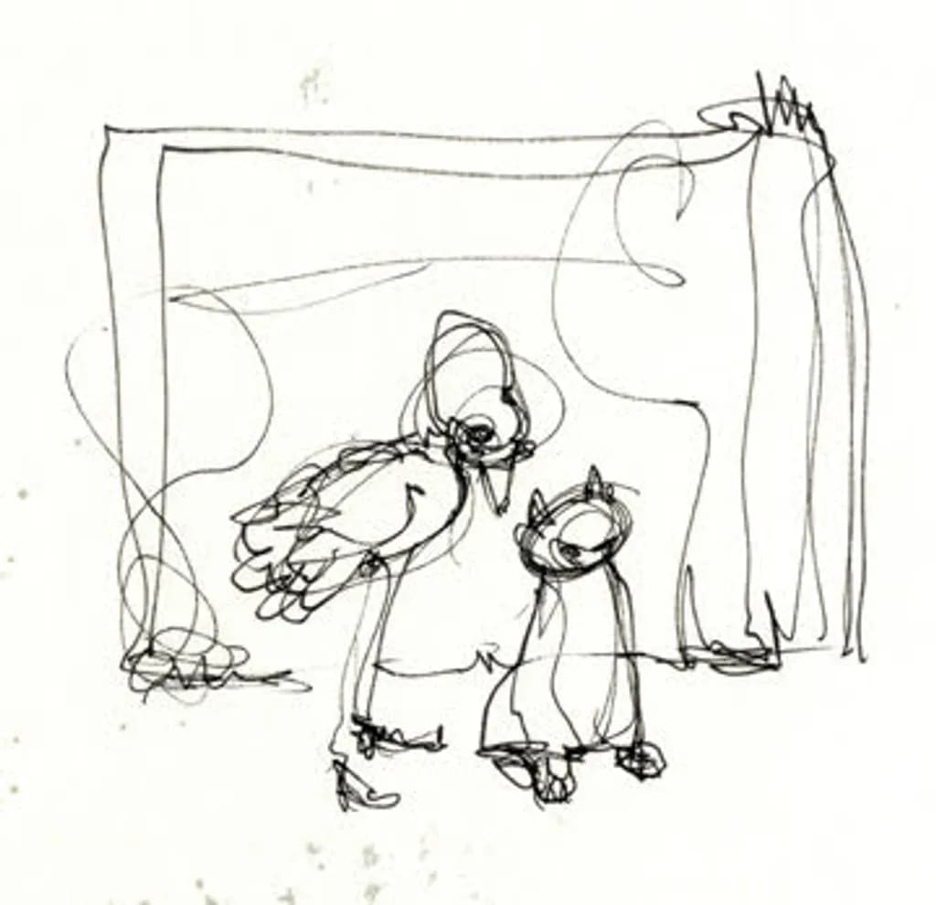 Bird and Cat Sketch