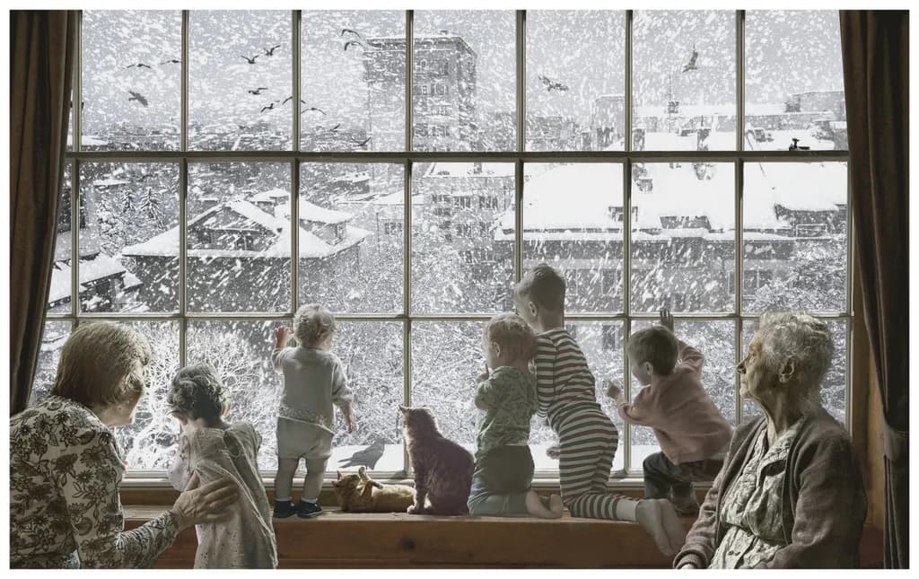 Snowy Day Window View