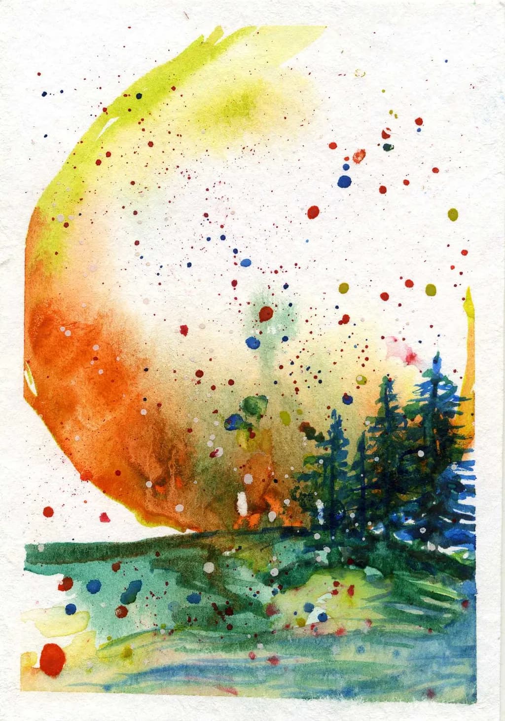 Sunset Forest Splatter