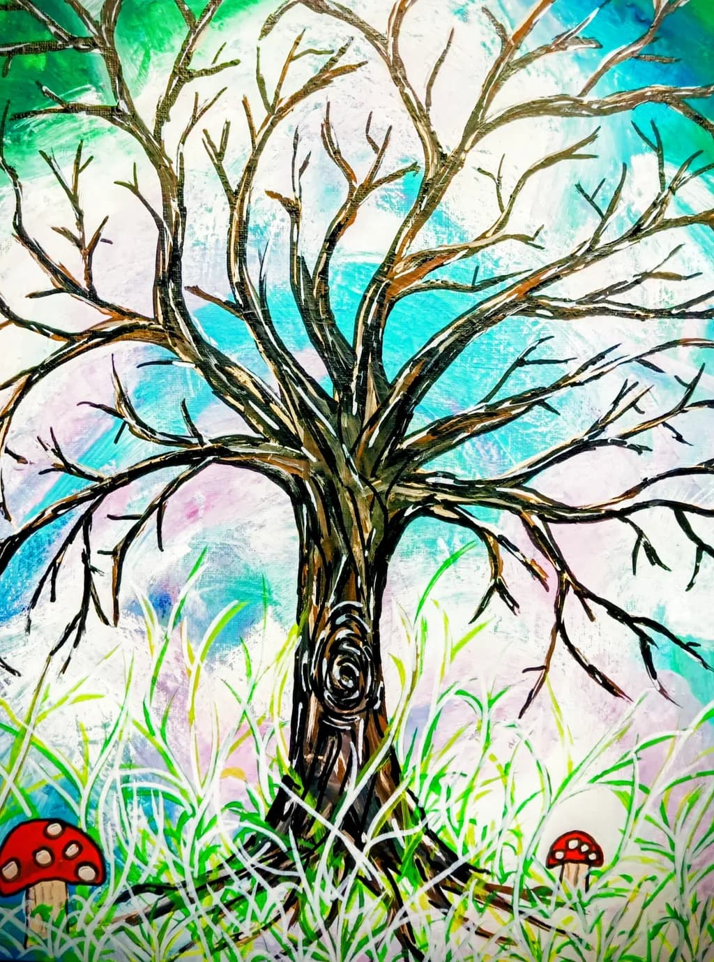 Tree and Mushrooms