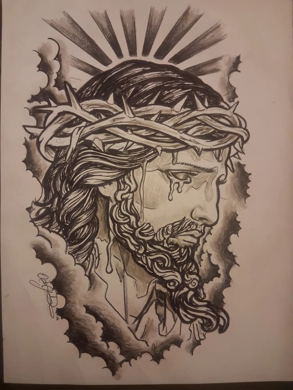 Crowned Christ in Monochrome