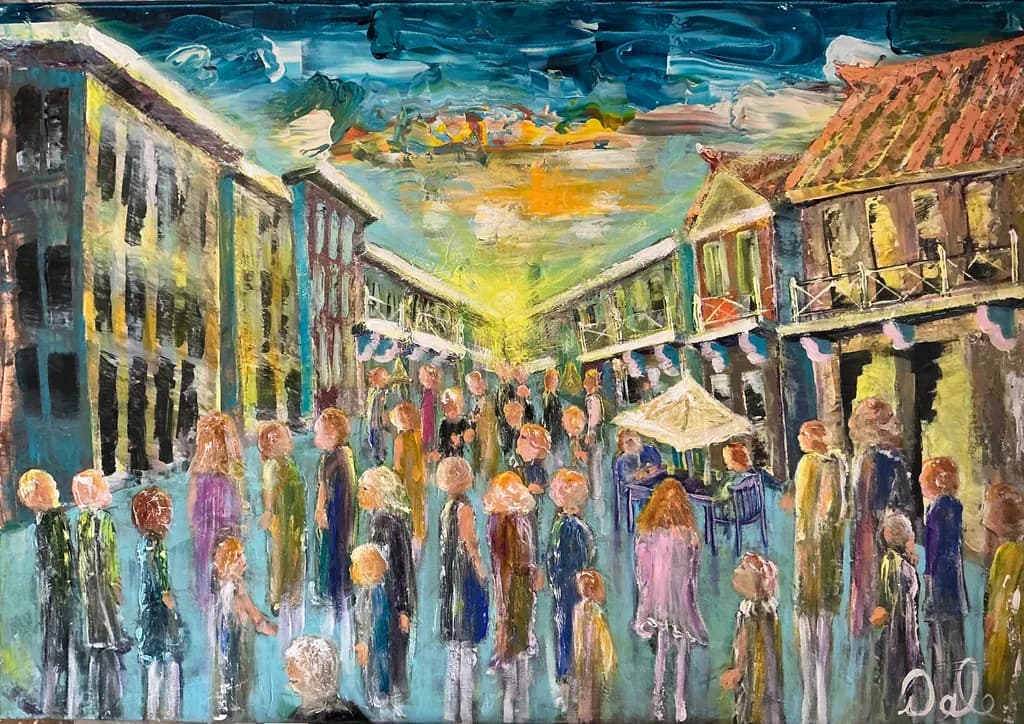 City Crowd at Dusk