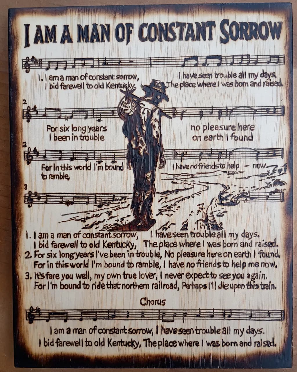Man of Constant Sorrow Woodburning