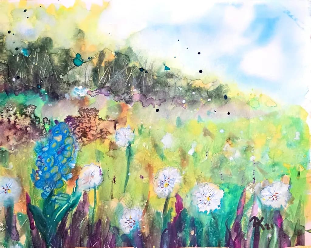 Flower Meadow Watercolour