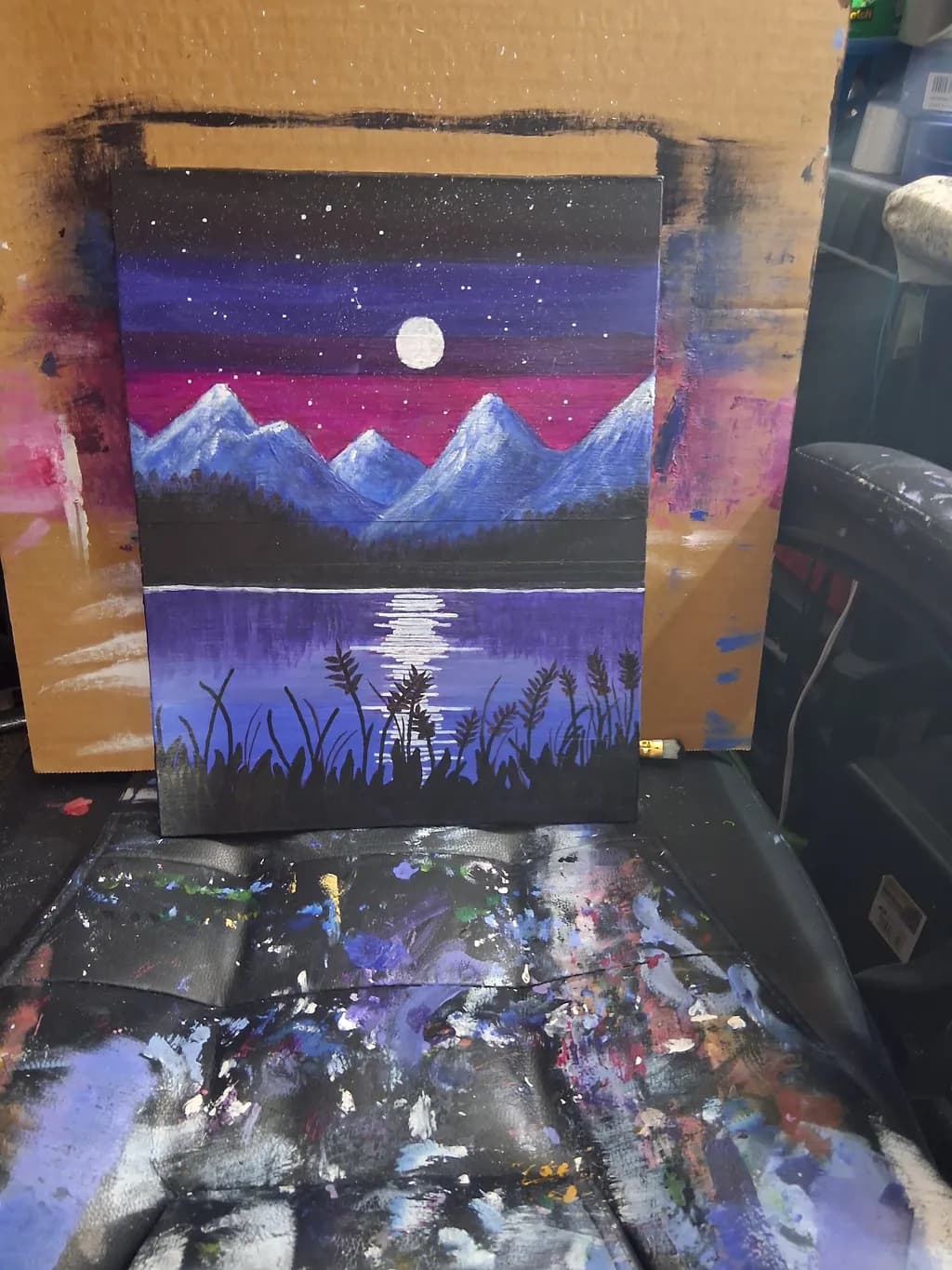 Moonlit Mountain Reflection