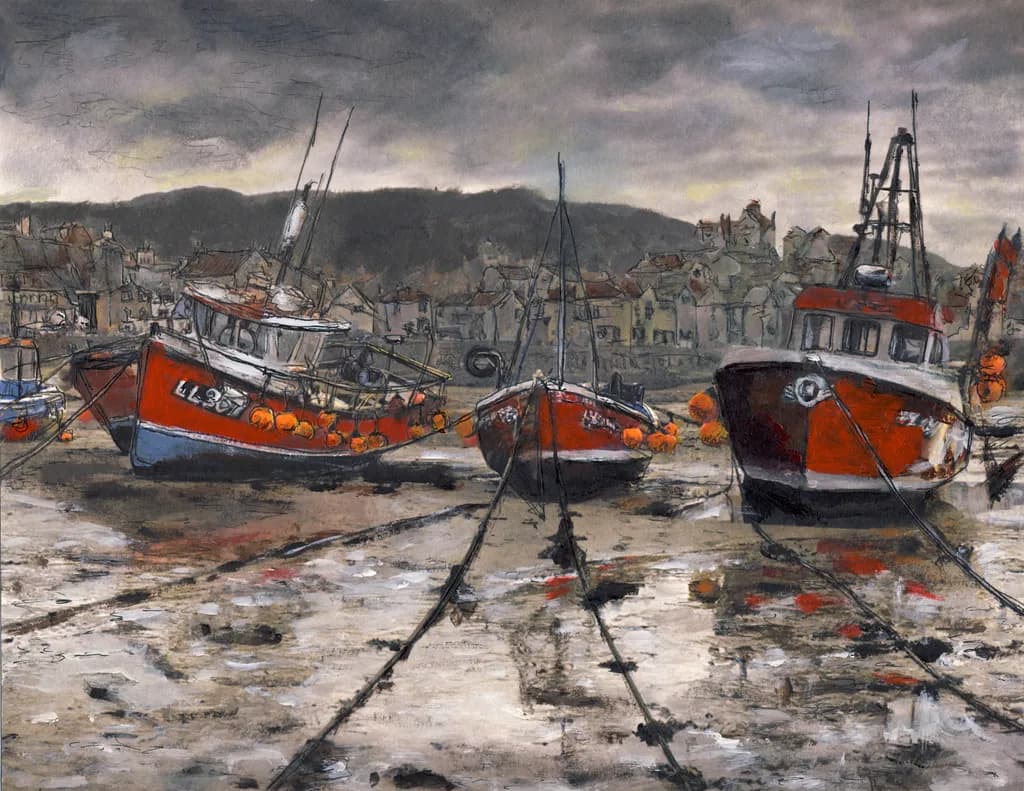 Staithes at Low Tide Two