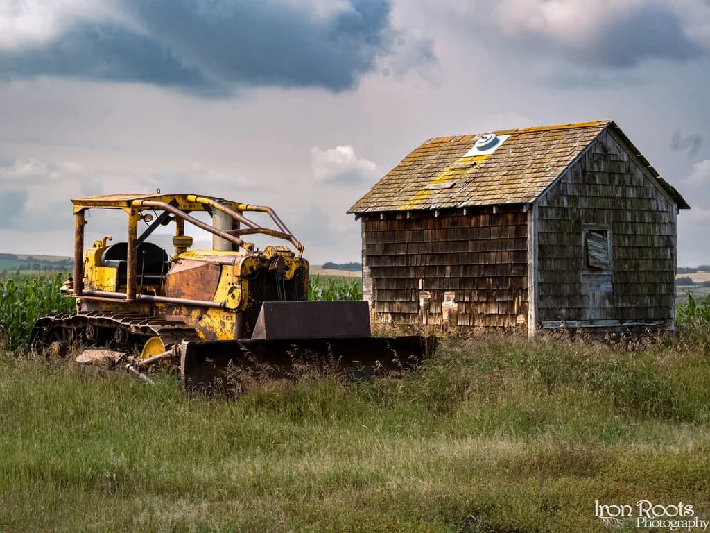 Rusty Bulldozer and Shack