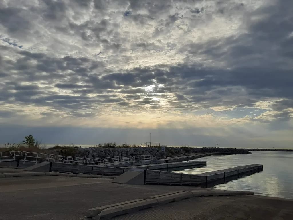 Harbor Under Clouds
