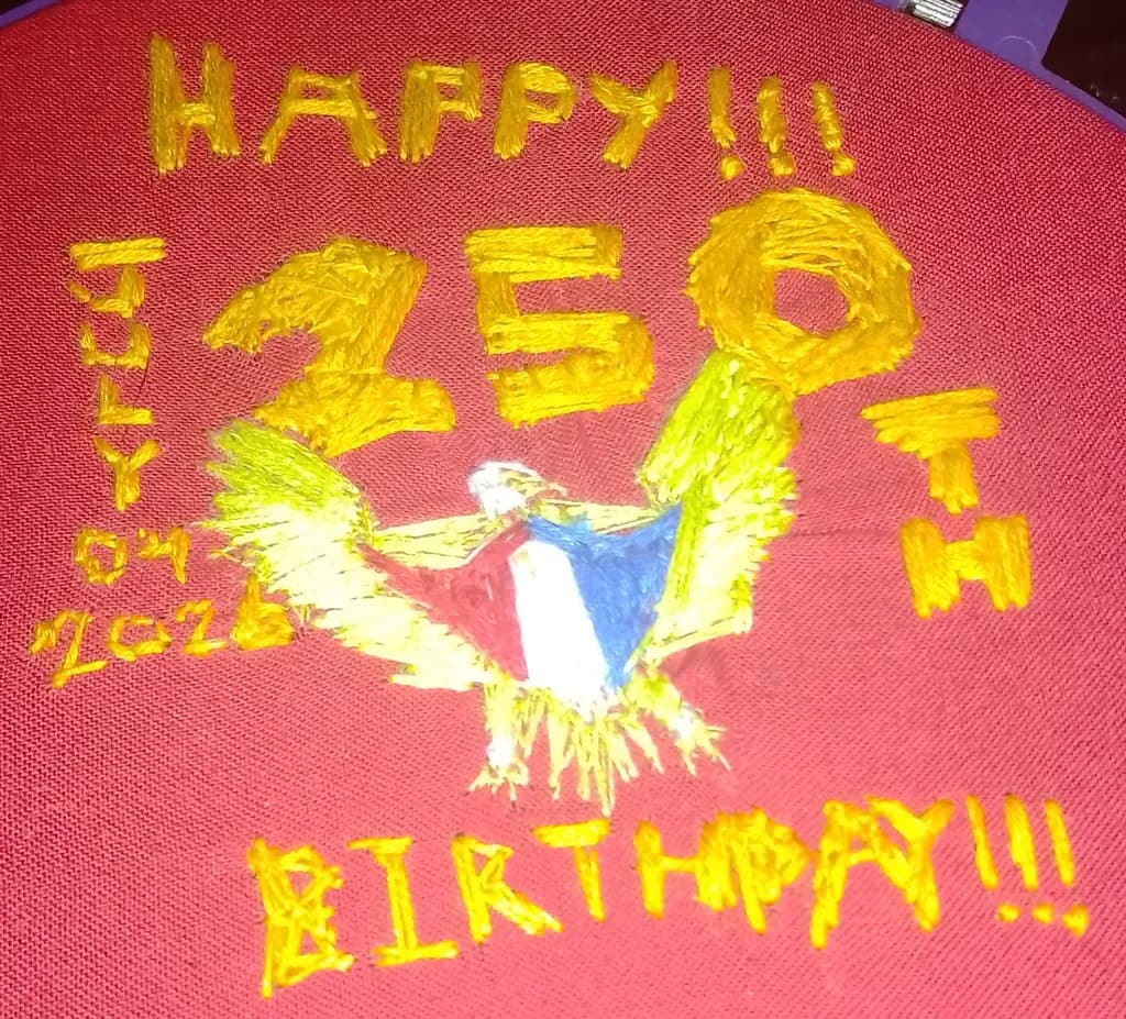 25th Birthday Eagle Embroidery