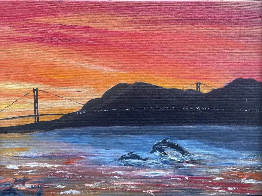 Bay Dolphins at Dusk