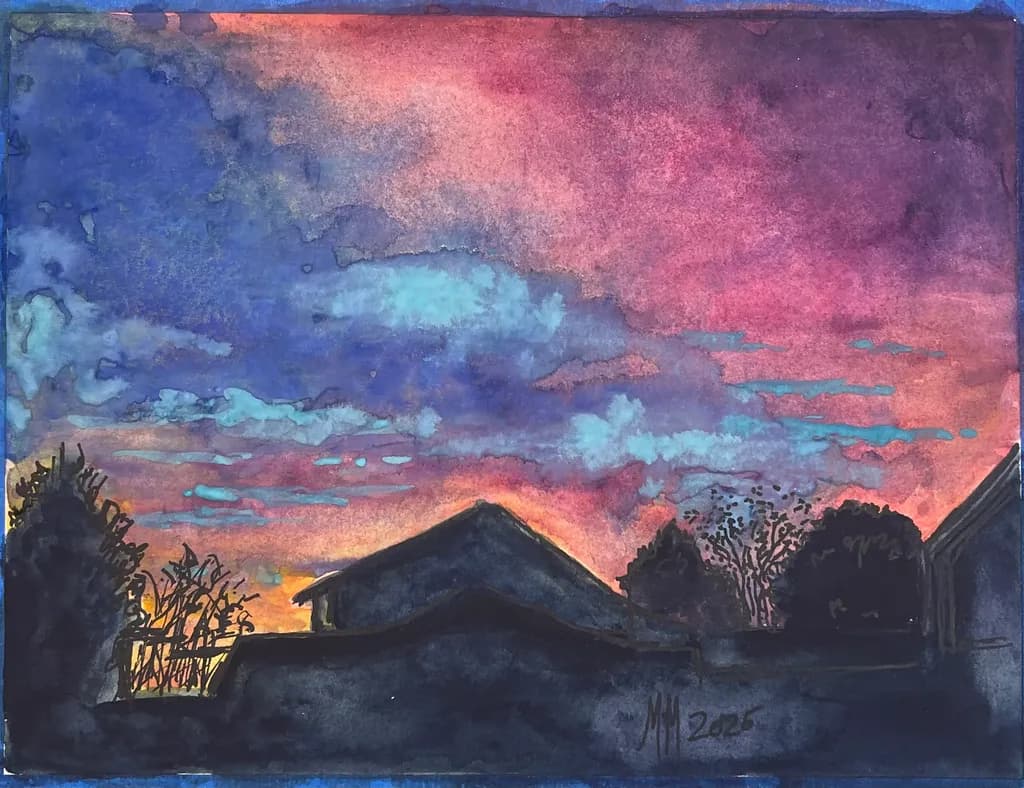 Sunset Skyline Silhouette