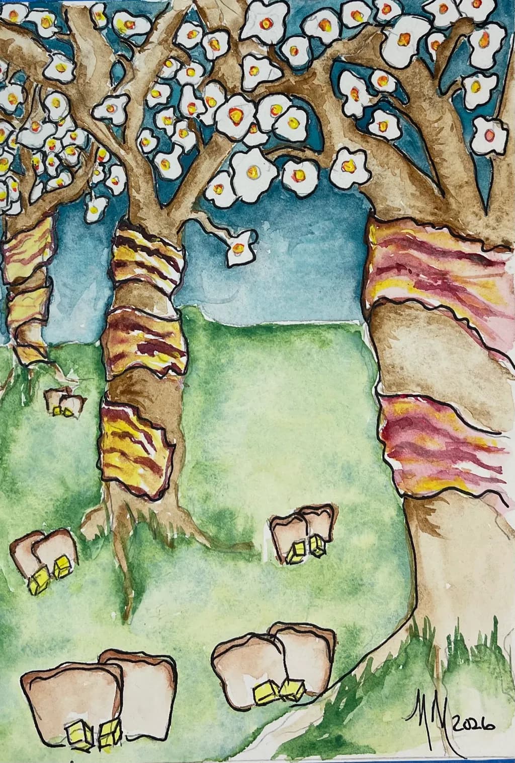 Flowering Trees with Buttered Toast