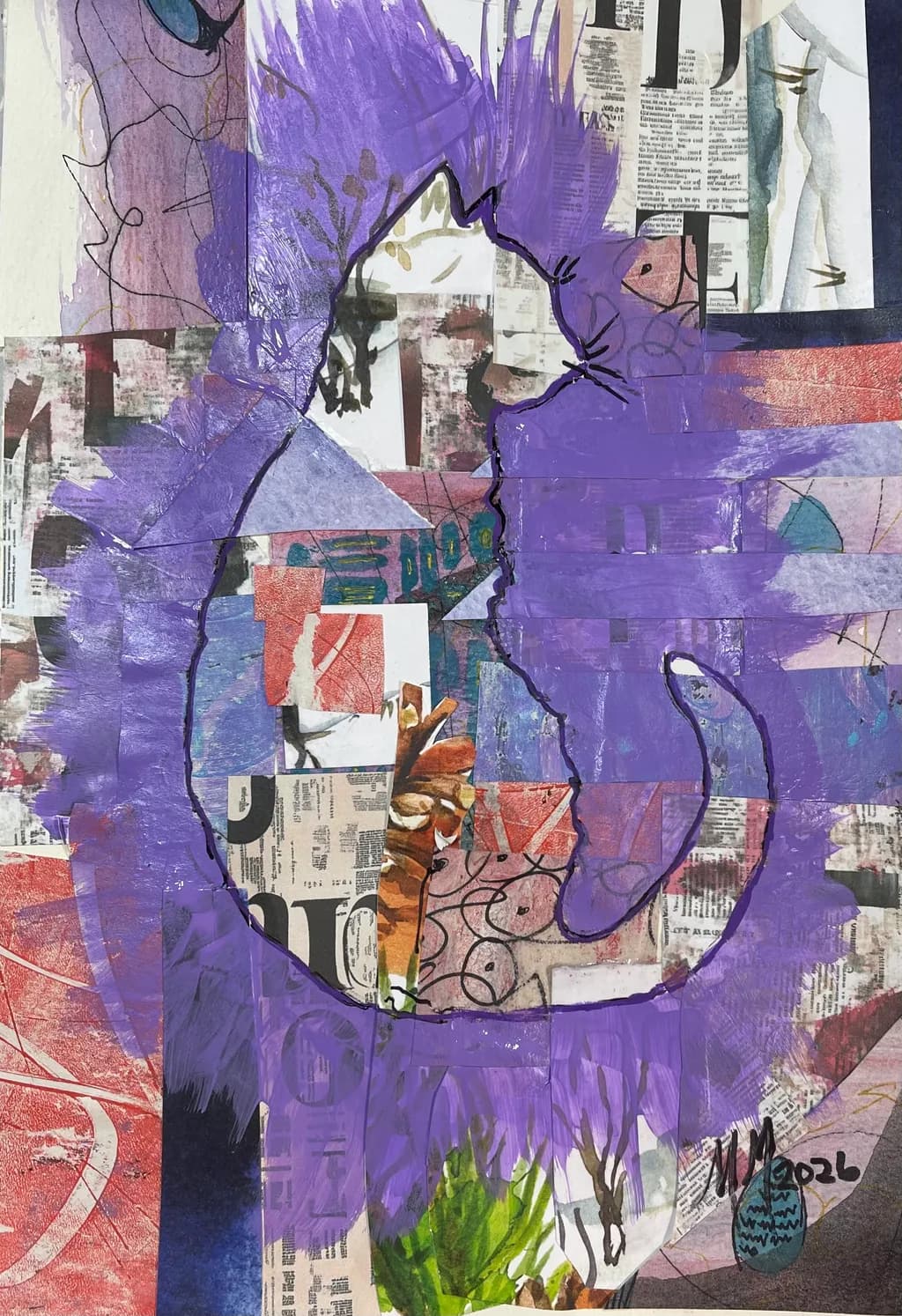 Purple Cat Collage